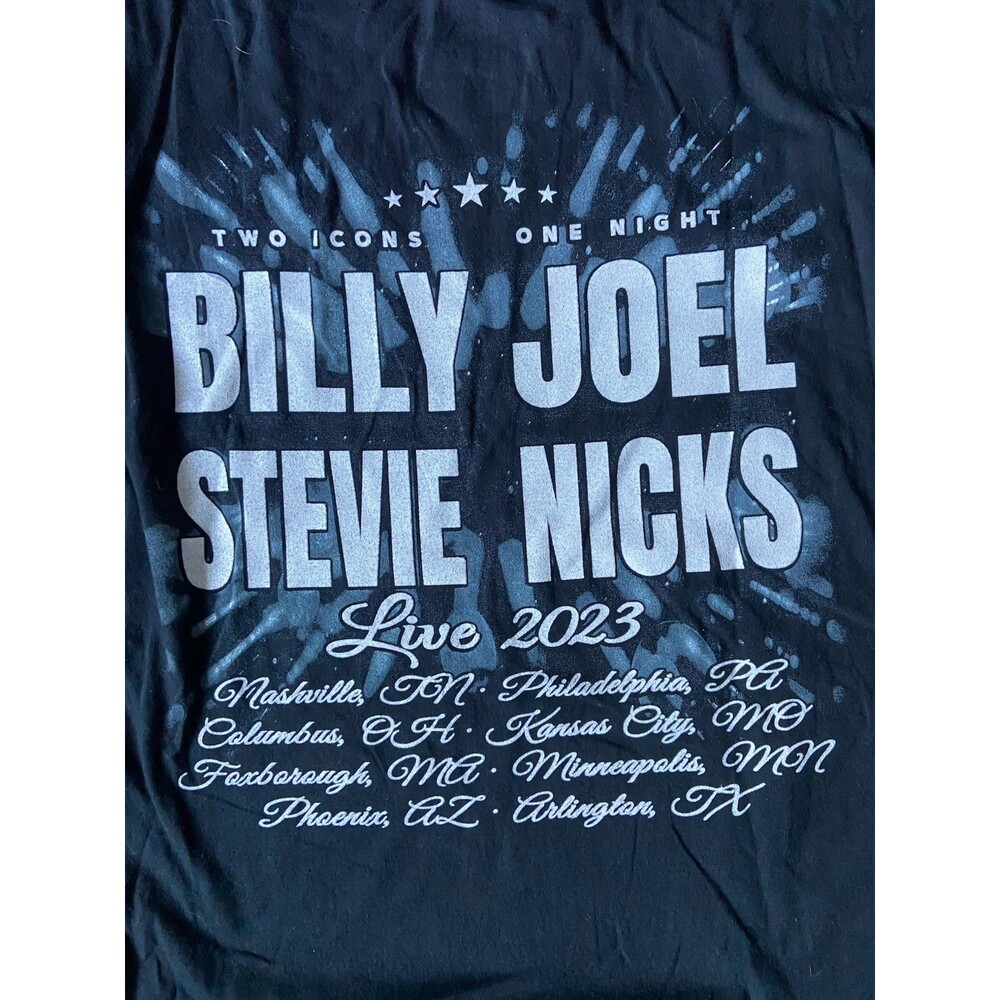 Billy Joel Stevie Nicks Live 2023 Tour T-Shirt Size L Black Concert Fan Merch - Picture 5 of 8